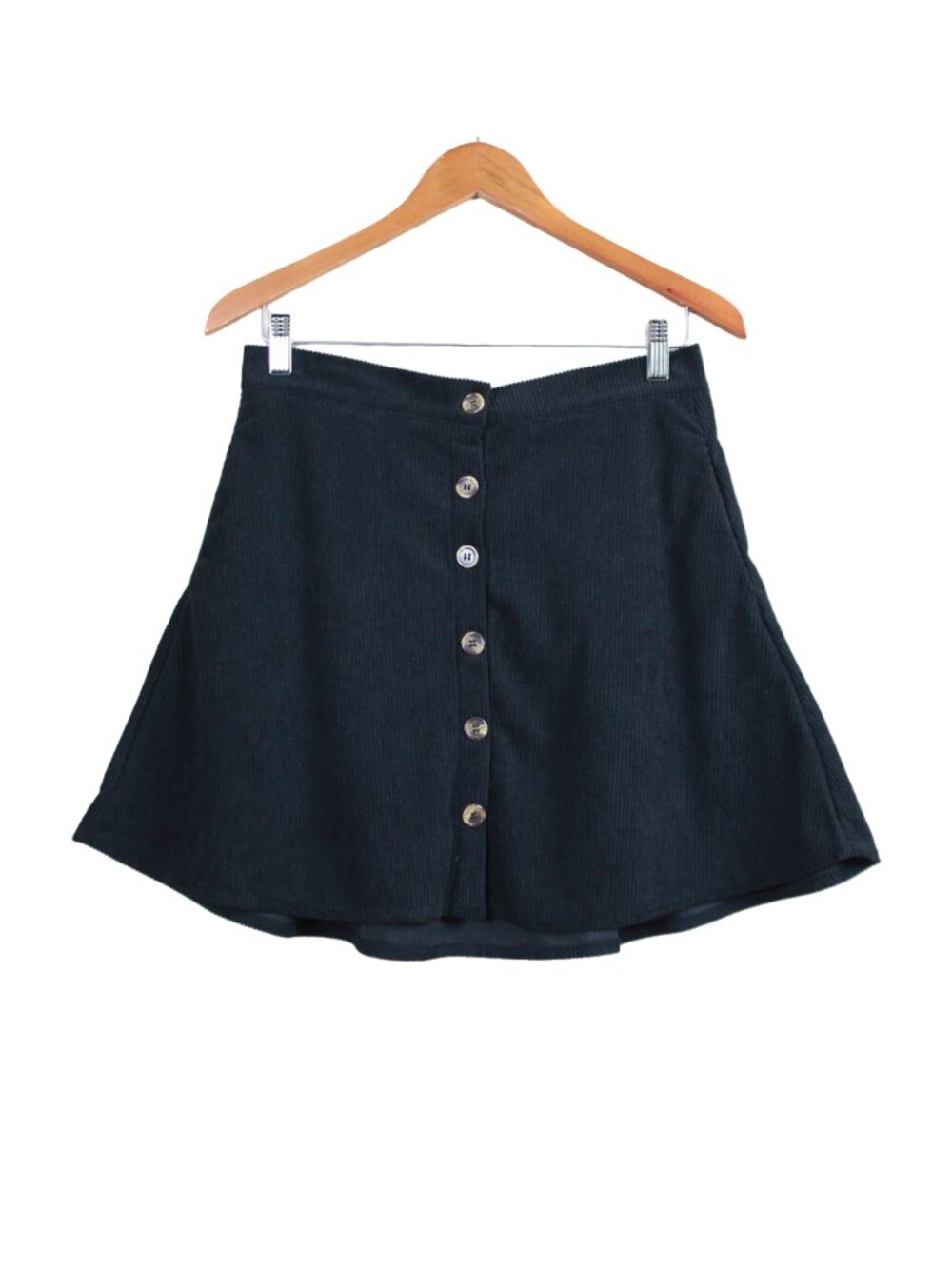 Herbatomia Corduroy Button Front Mini Skirt (M)